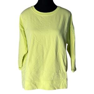 HYBA Bright Yellow Pullover Sweater Lightweight Activewear Large